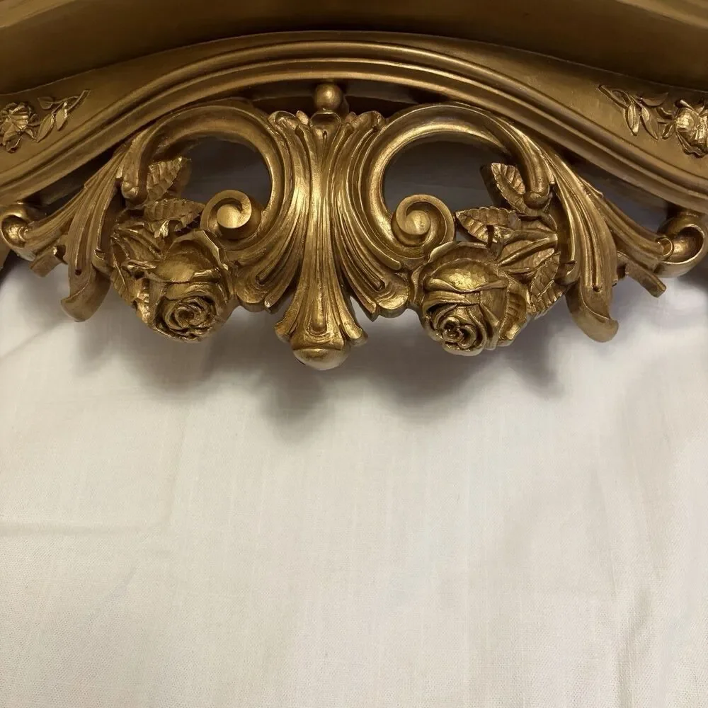Dart Syroco Vintage Gold Toned Resin Roses Shelf Homco Decor Plastic